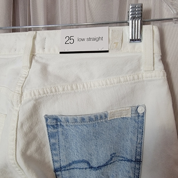 NWT 7 For All Mankind Distressed Straight Leg Jeans - Picture 8 of 11